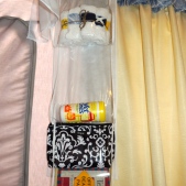 Bottom of shoe organizer was used on the hanging organizer